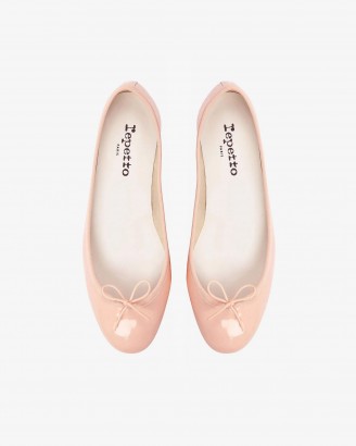 CENDRILLON皮底淡粉色漆皮芭蕾平底鞋